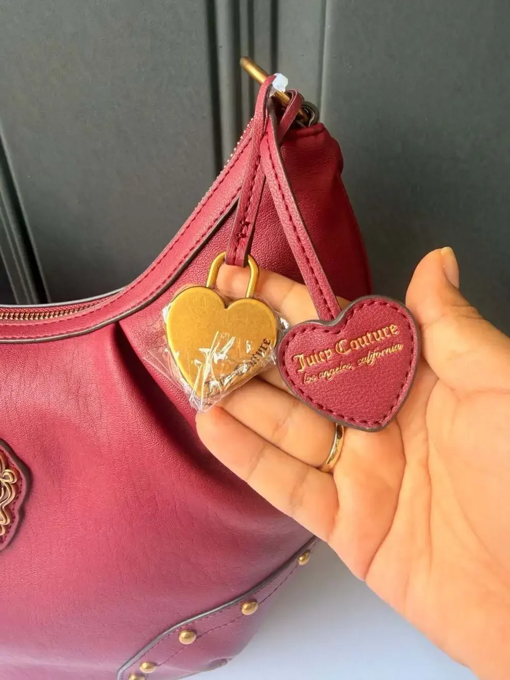 Juicy Couture In Her Juicy Era Hobo Bag in Cranberry